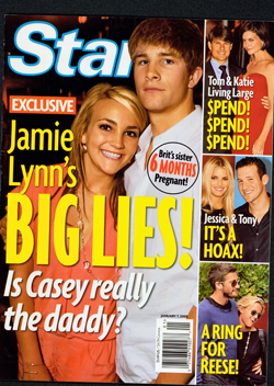 Illustration for article titled This Week In Tabloids: Jamie Lynn Still Pregnant; Tara Reid Too Skinny; Shiloh Utterly Unloved
